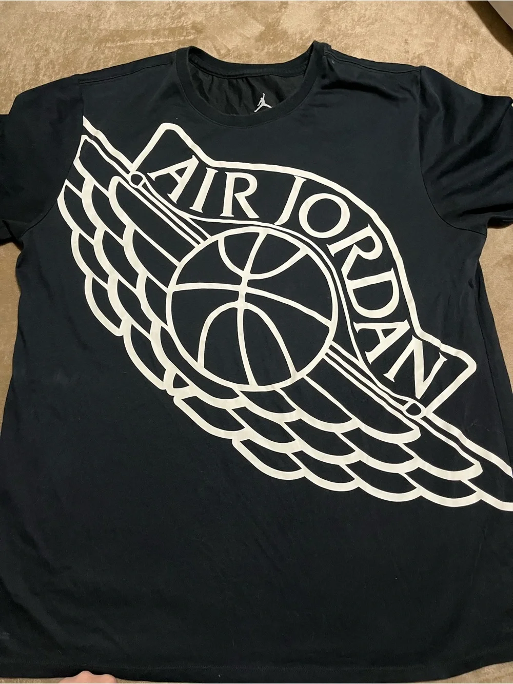 Jordan Black Dri-FIT Logo Tee with White Jumpman